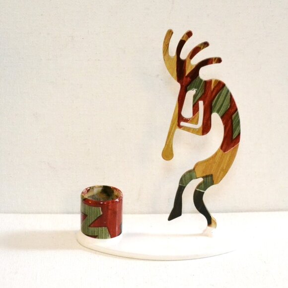 2 Porte-Bougies Abstract En Fer – Figurines Stick – Noires